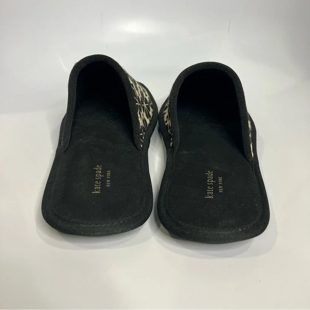Kate Spade flower jacquard dove slippers women’s size 11 tan black luxury casual